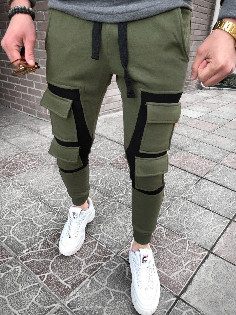 Чоловічі штани карго M044 хакі, фото 1