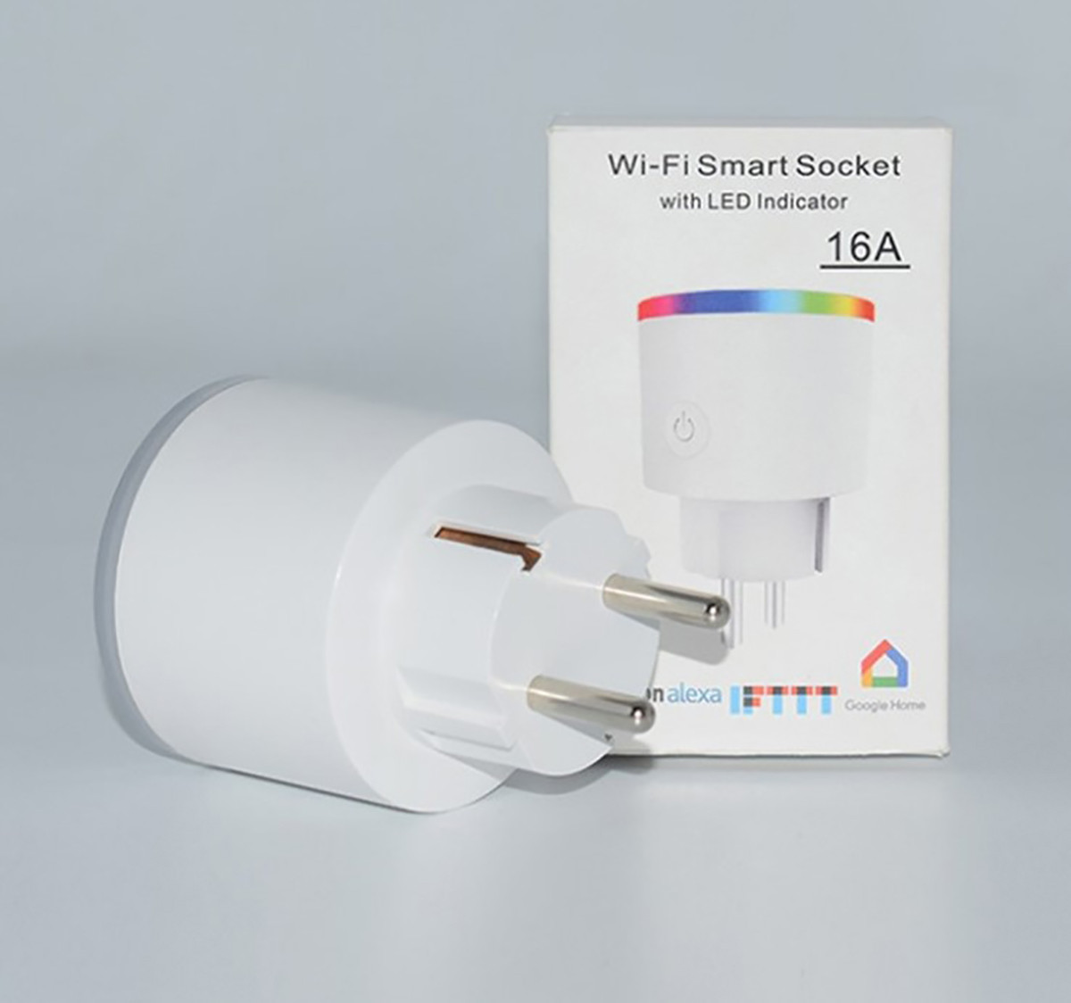 Розумна розетка Wi-Fi 16А Wi-smart Plug з LED підсвічуванням розетка з таймером з голосовим управлінням розумний будинок