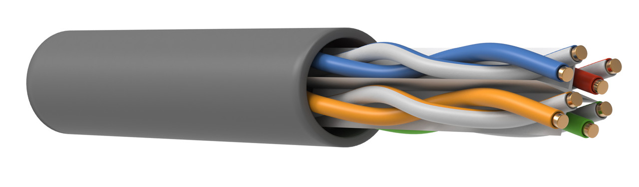 Кабель зв'язку (вита пара) ITK U/UTP кат.6 4х2х23(0,57 мм)AWG solid PVC сірий LC1-C604-111 (305м)