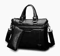 Мужской деловой портфель сумка + клатч в подарок классика