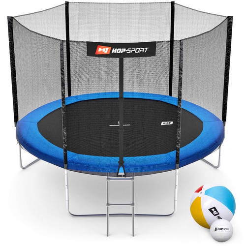 Батут для дома 305 см с внешней сеткой Hop-Sport 10ft синий (мячи в ...