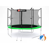 Батут для дома 305 см с внутренней сеткой Hop-Sport 10ft зеленый (мячи в подарок)