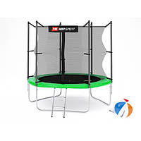 Батут для дома 244 см с внутренней сеткой Hop-Sport 8ft зеленый + мячи в подарок!