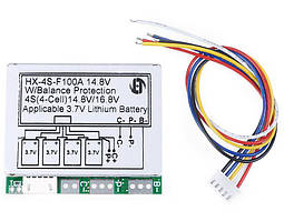 BMS Контролер заряду-розряду для 4 Li-Ion акумуляторів HX-4S-F100A 14,8/16,8В 100A