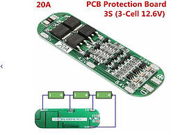 BMS Контролер заряду-розряду для 3 Li-Ion 18650 HX-3S 20A 12.6V 20A