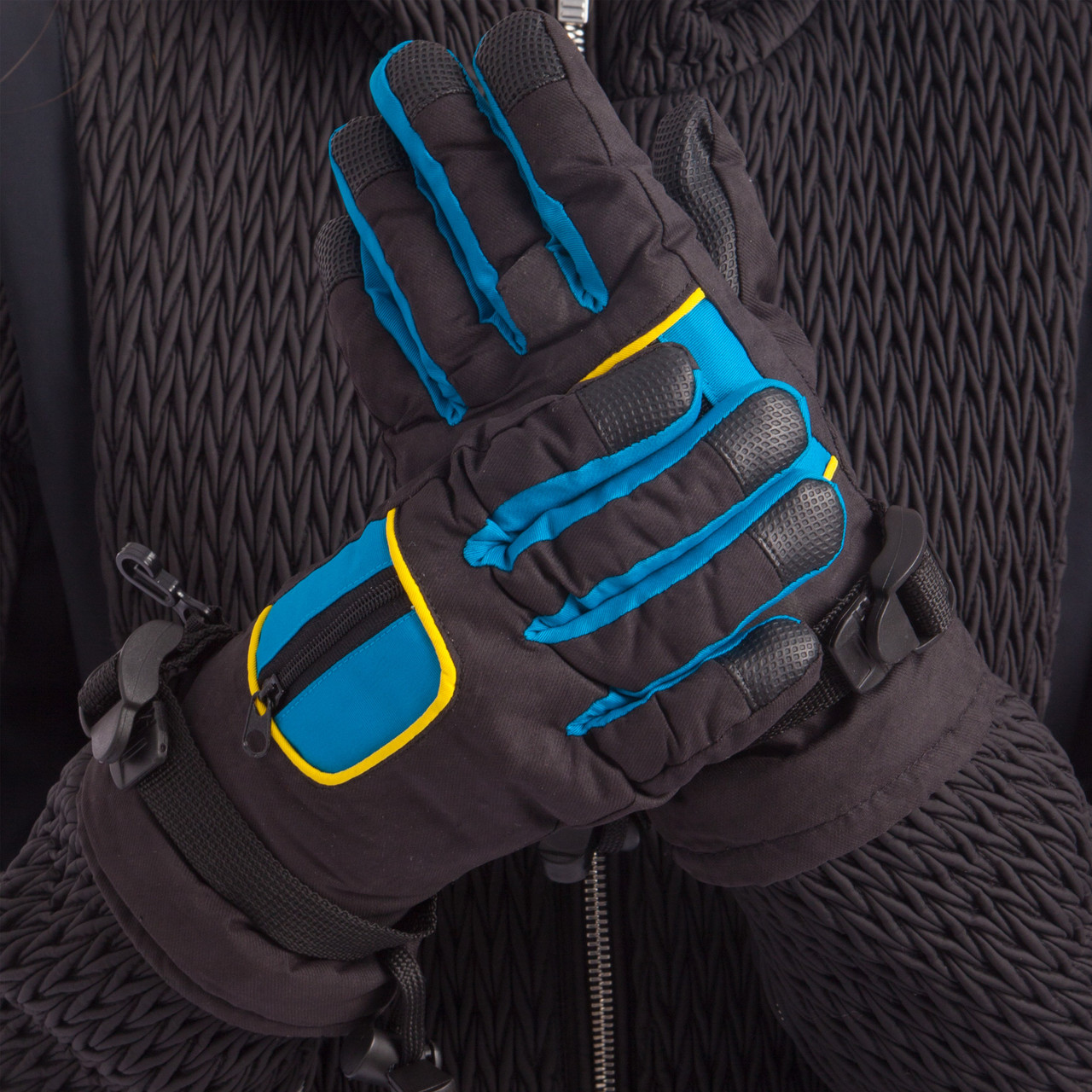 Рукавиці гірськолижні теплі дитячі C-7706 (р-р M-L, L-XL, пак.-12пар, ціна за 1пару, кольори в асортименті)