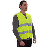 Жилет світловідбивний MS-1218 для прогулянок і тренувань у темну пору доби (на липучках, поліестер, салатовий)