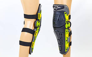 Мотозахист (коліно, гомілка) 2 шт Alpinestars MS-4821 (пластик, PL, чорний-салатовий)