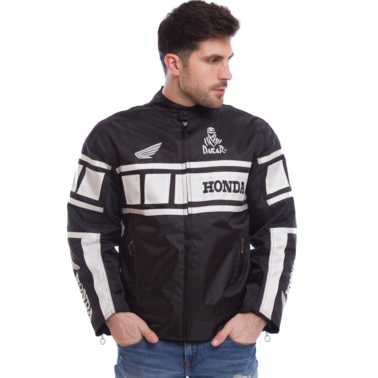 Мотокуртка текстильна з захистом HONDA MS-1217 (PL, PVC, M-2XL-44-52, чорний-білий), фото 1