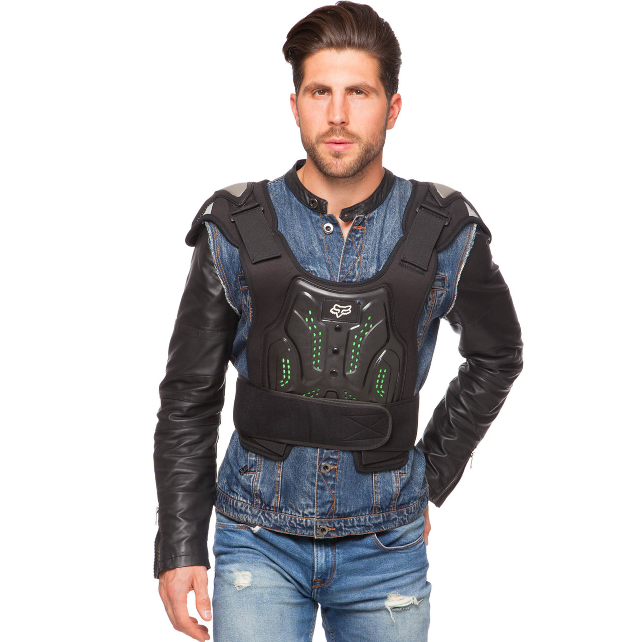 Жилет захисний для мотоцикліста FOX MS-0287 (PU, PL, пластик, р-р M-XL, чорний)