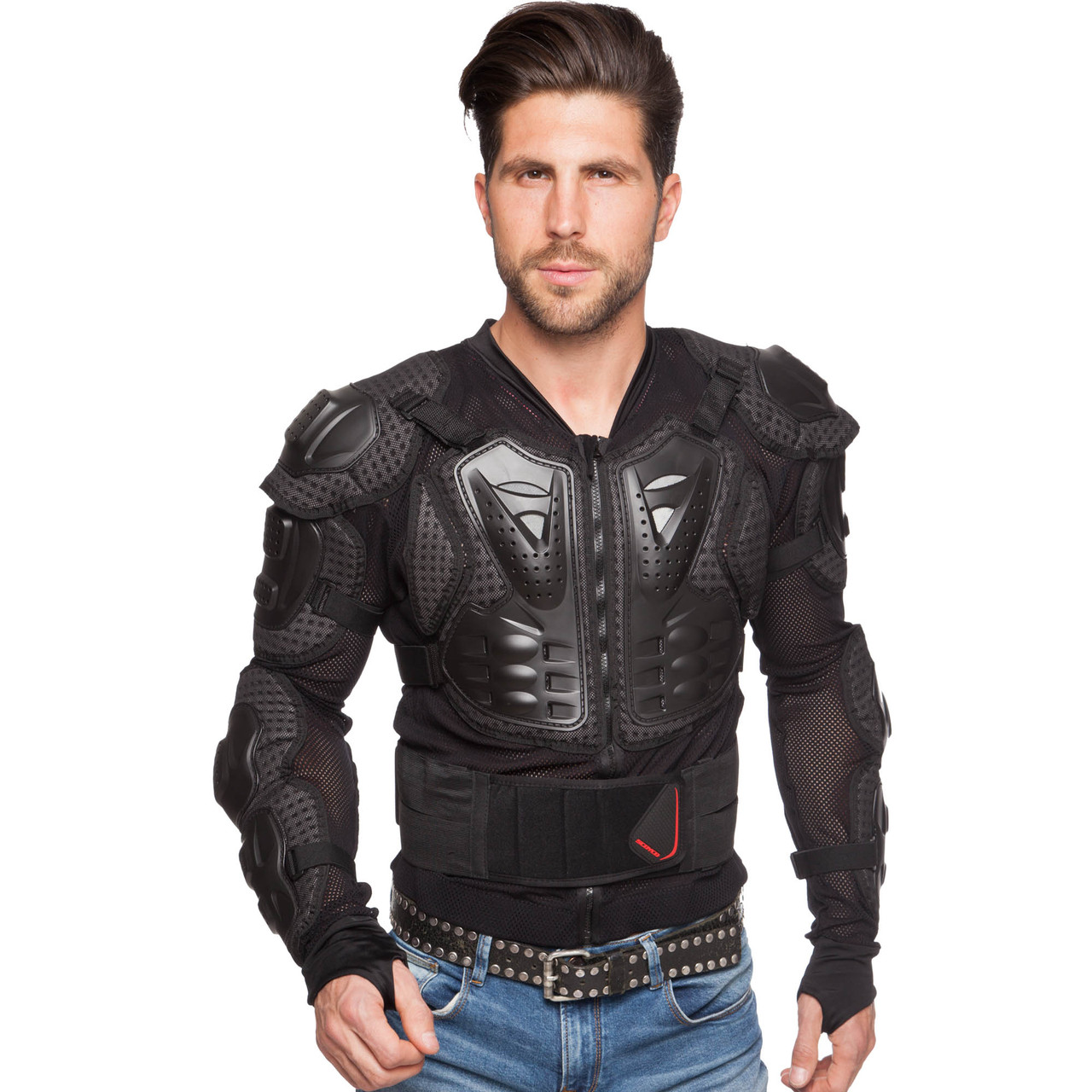 Моточерепаха мотозахист SCOYCO AM02-2 (PL, пластик, сітчаста тканина, р-р L-XXL (RUS-46-52), чорний)