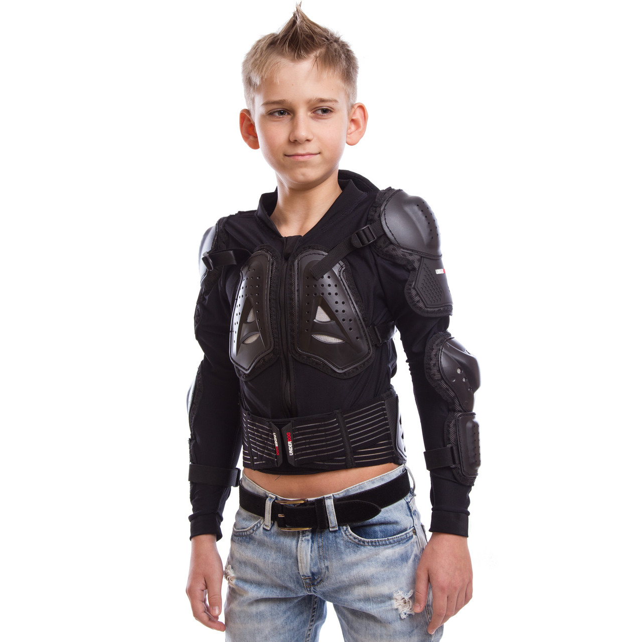 Моточерепаха мотозахист дитячий UNDER DOG AR06 (PL, пластик, сітчаста тканина, р-р L-XL, чорний)