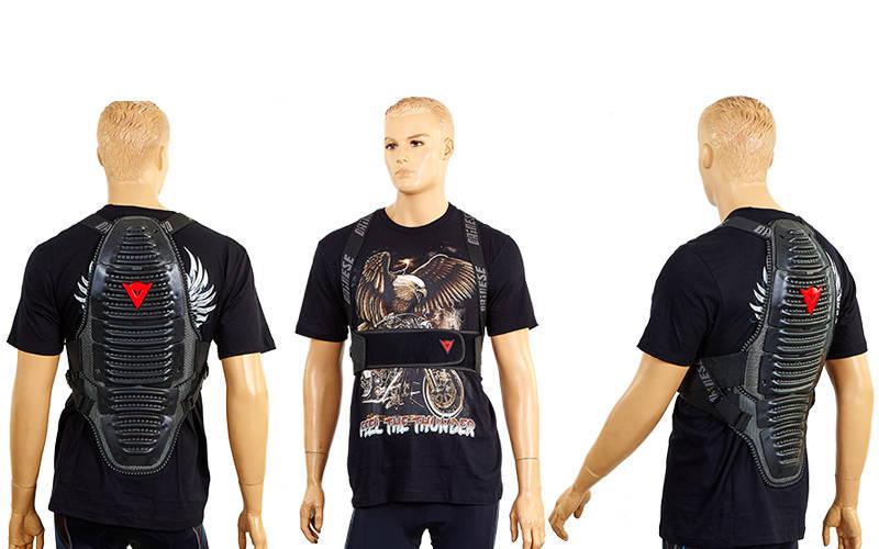 Мотозахист спини з поперековою опорою M-4547 (PL, пластик, PVC, р-р M-XL, чорний)