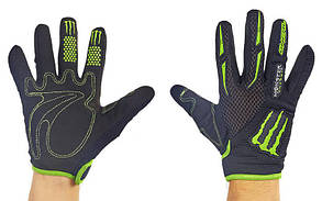 Моторукавички MONSTER Energy MS-4637-BG розмір M-XL чорний-салатовий