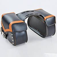 Мотосумка (2 кофра) H17 (PVC, р-р 49*31*15 см, чорний-жовтогарячий)