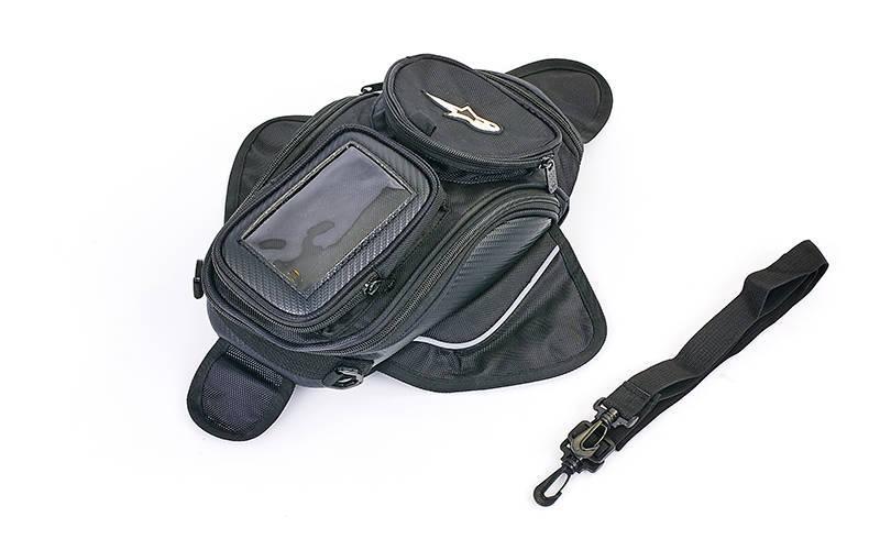 Мотосумка на бак Alpinestars MS-5938 на магнітах (PL, р-р 33х20х14 см, чорний-білий)