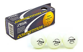 Набір м'ячів для настільного тенісу 3 штуки SGA 3 Star COMPETITION MT-5943 (d-40 мм, білий)