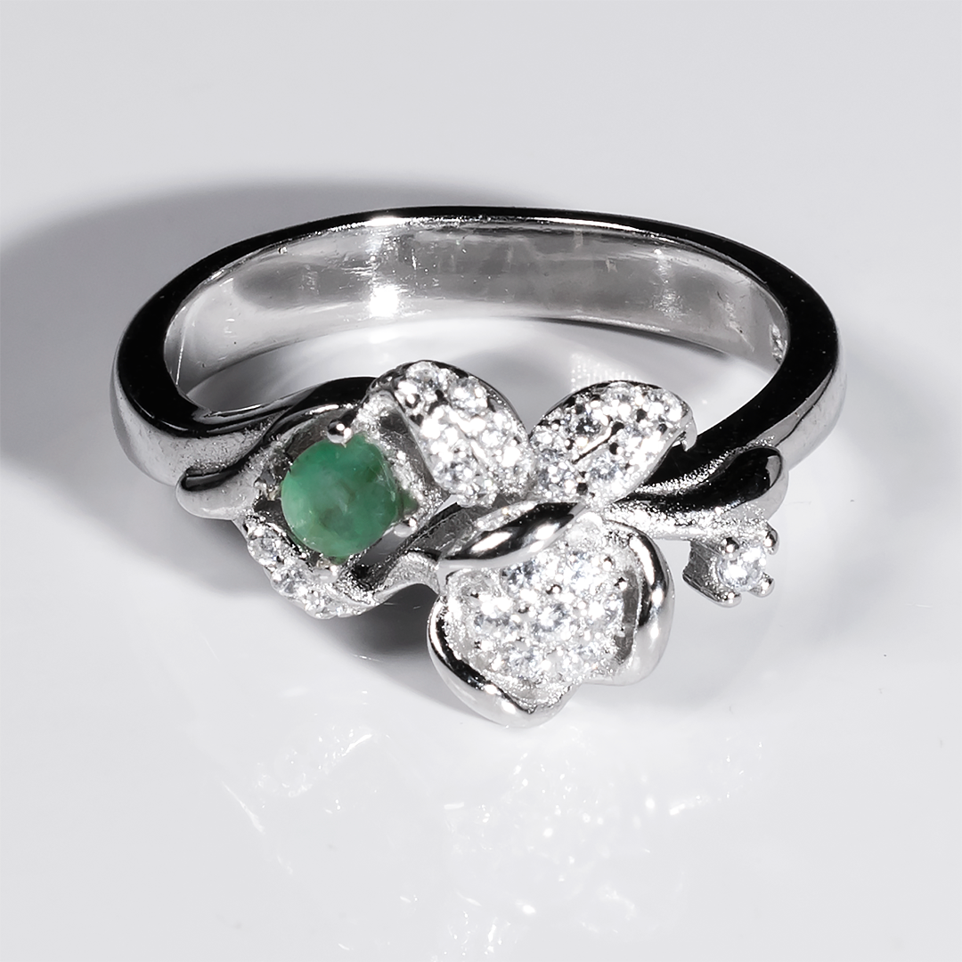 Срібне кільце зі смарагдом, 1409КІ