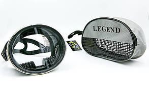 Маска для плавання Legend M102-SIL RETRO (термоскло, силікон чорний, пластик, метал, чорний)