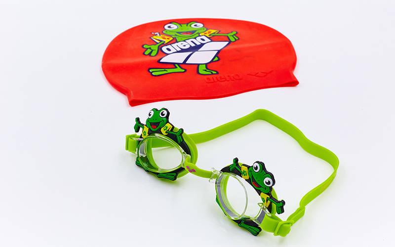 Набор для плавания детский очки и шапочка ARENA WORLD AR-92295-20 (поликарбон, термопластичная резина, силикон, цвета в ассортименте) - фото 6 - id-p1163062943