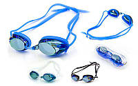 Очки для плавания с берушами в комплекте SAILTO 807AF (поликарбонат, силикон, зеркальные, цвета в ассортименте)