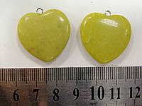 Нефрит желтый натуральный Подвеска из нефрита Кулон сердце 2,5*2,5 см