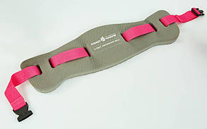 Пояс для аквааеробіки MadWave E-BELT M082614 (EVA, нейлон, поліпропілен, р-р 78x30x4 см, сірий, підтримка ваги до 75 кг)