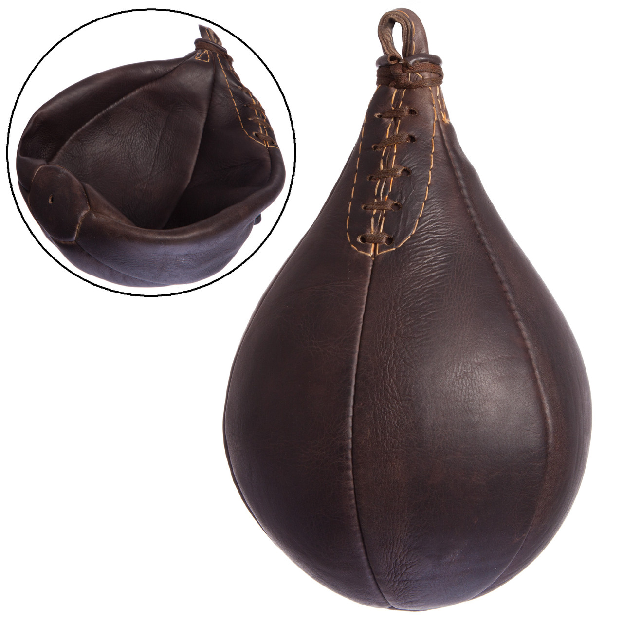 Груша набивна Краплеподібна підвісна VINTAGE F-0259 Punch ball (шкіра, d-20 см, l-32 см, вага-0,35 кг, темно-коричневий)