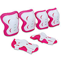 Захист дитячий наколінники, налокітники, рукавички Record SK-6328P (р-р S-M-3-12 років, рожевий-білий)