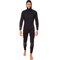 Гідрокостюм для підводного полювання мокрого типу LEGEND PL-6536 (3 мм неопрен, розмір M-XL 175-188 см, вага 68-98кг, чорний)