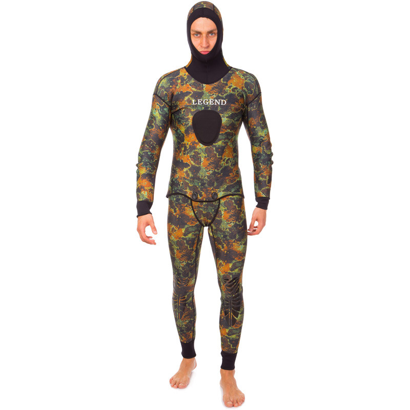Гідрокостюм для підводного полювання мокрого типу LEGEND PL-6545-1 (3 мм неопрен, розмір XS-XXL-170-191 см, вага 68-98 кг, камуфляж)