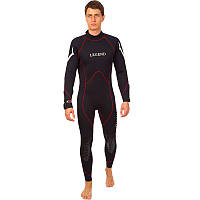 Гідрокостюм мокрого типу LEGEND PL-6511-1 (3 мм неопрен, розмір XS-XXL-170-191 см, вага 61-107 кг, чорний-червоний)