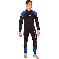 Гідрокостюм мокрого типу LEGEND PL-6535 (3 мм неопрен, розмір XS-XXL-170-191 см, вага 77-98 кг, чорний синій-сірий)