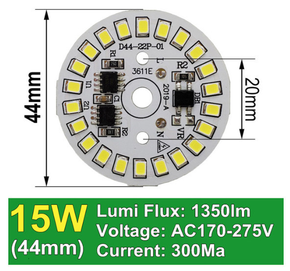 LED плати світлодіодні збірки SMD2835 лампа 15 Вт 220 В (Біле світло)