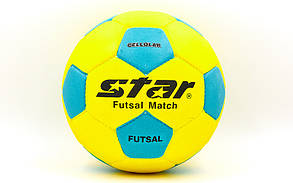 М'яч для футзала No4 Outdoor покриття спінена гума STAR JMC0235 жовтий-блакитний