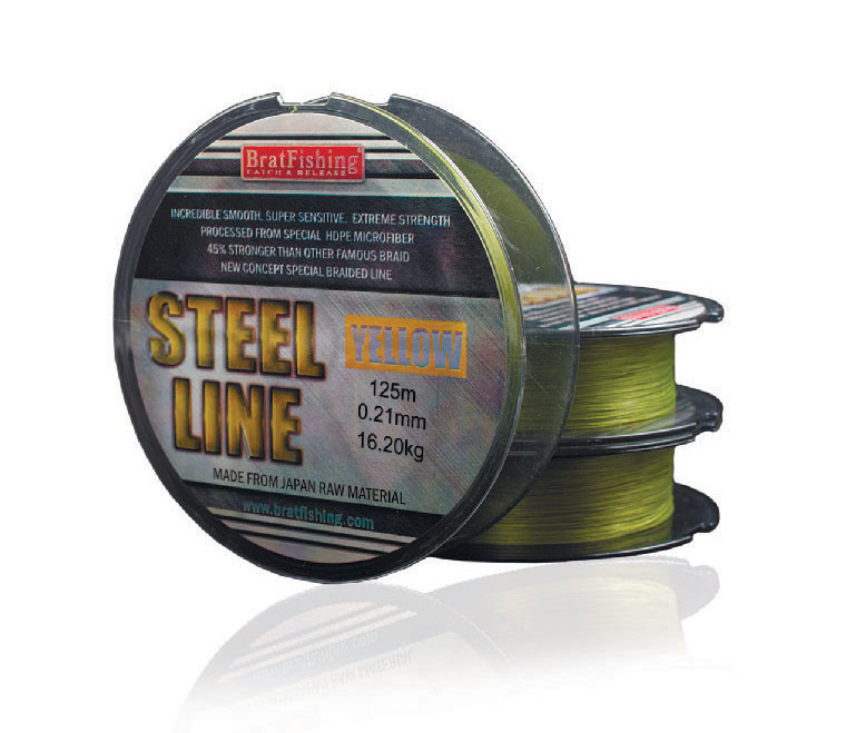 Шнур Риболовний 125 м. BratFishing STEEL LINE - YELLOW