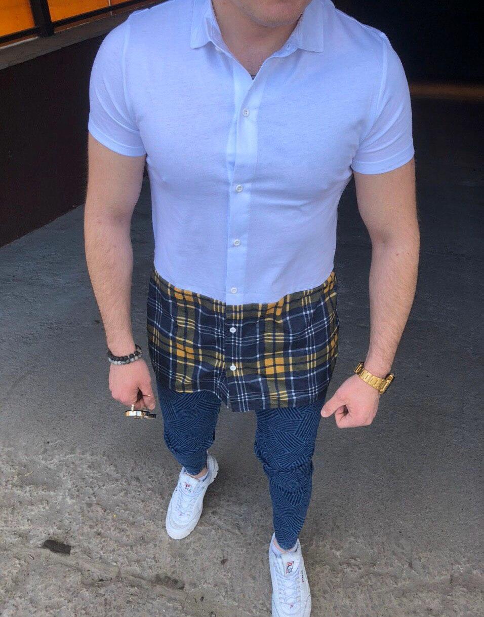 Чоловіча сорочка Off-White подовжена M090 біла, фото 1