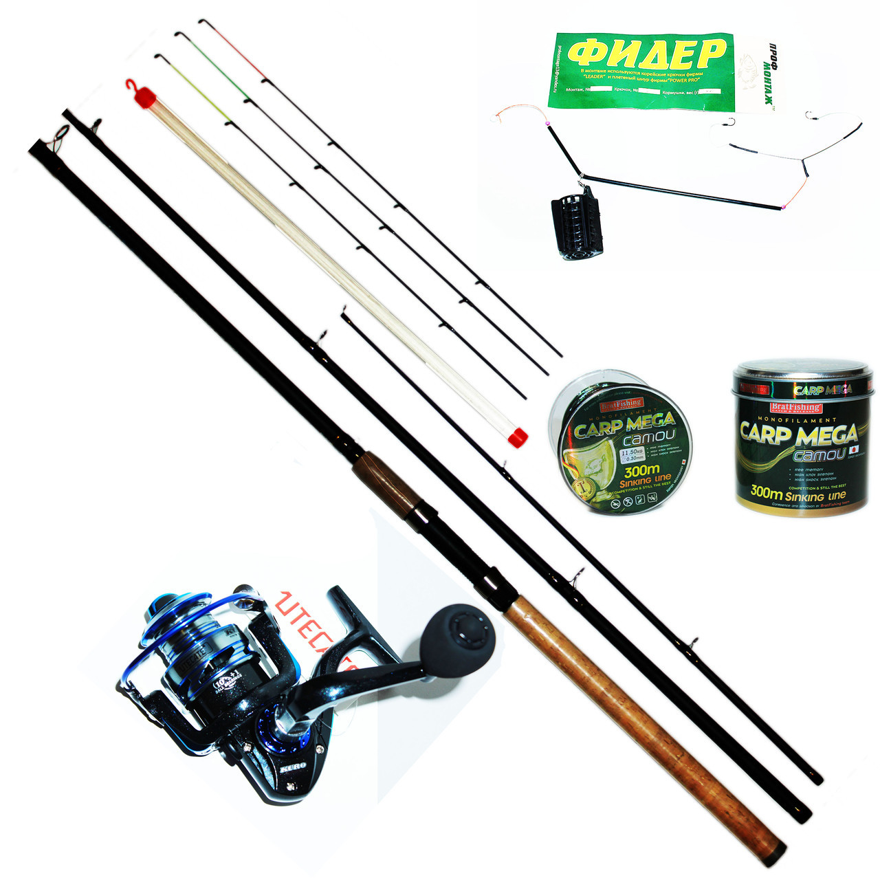 Фідерний спінінг набір Bratfishing TAIPAN FEEDER 3.60 м. / g 80-180