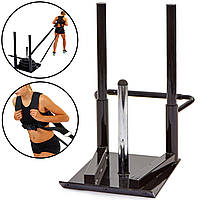 Сани тренувальні для кросфіту+петлі Zelart QT1002A ECONOMY SLED (метал, основа р-р 56х44 см, h-80 см)