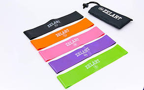 Стрічки опору набір 5 шт. LOOP BANDS ZELART FI-6886 (500x50 мм (товщ-0,35 мм, 0,5 мм, 0,7 мм, 1 мм, 1,2 мм))