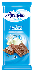 Шоколад молочний Alpinella Альпінелла ніжний молочний 90г Польща