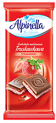 Шоколад Alpinella Альпінелла ніжний молочний з начинкою соковитої полуниці 100г Польща