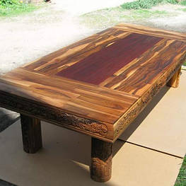 Большой стол из ореха и резьба