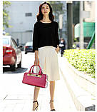 Шикарна шкіряна фіолетова сумка з золотою фурнітурою Kavard, фото 5