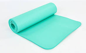 Килимок для йоги та фітнесу NBR 10 мм FI-6986 (розмір 1,83 мx0,61 мx10 мм, фіксувальна гумка, кольори в асортименті)