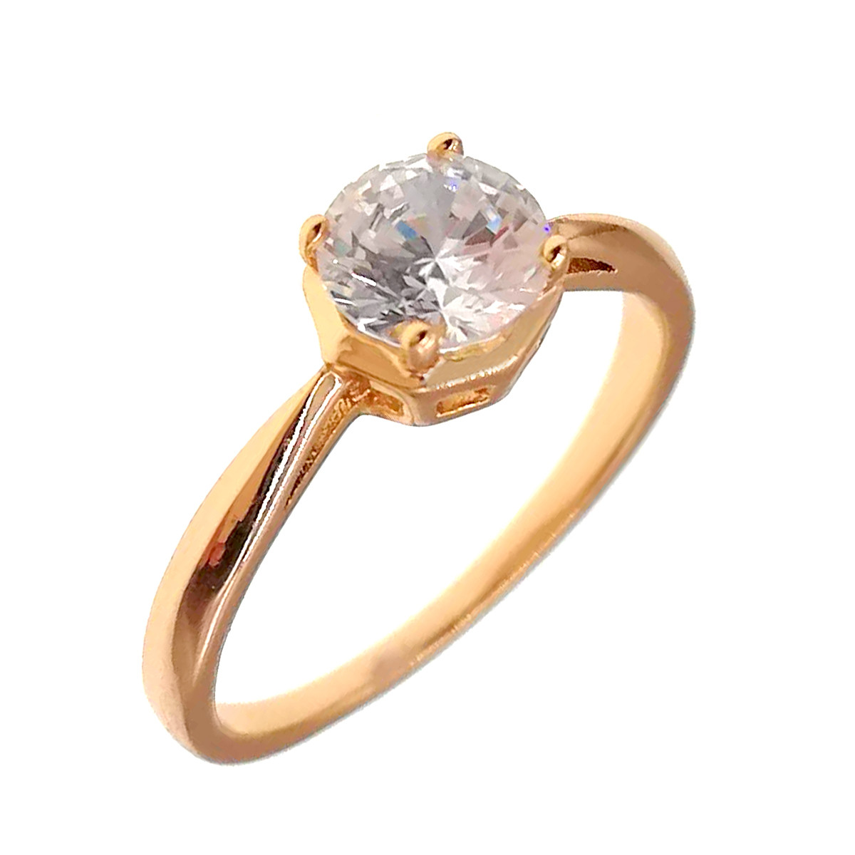 Кільце Xuping з медичного золота, білі фіаніти, позолота 18K, 11885 (17)