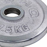 Млинці (диски) хромовані d-52 мм HIGHQ SPORT TA-1838-7_5B (1 шт х 7.5 кг), фото 3