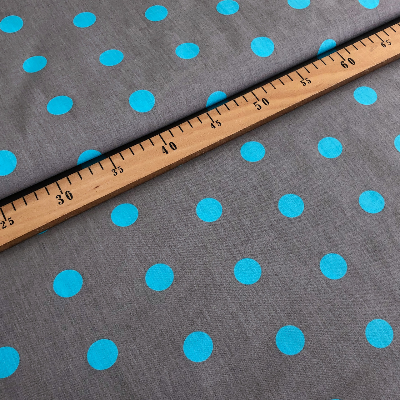 Польская хлопковая ткань "Горох голубой на сером 25 мм" - фото 2 - id-p1163216030