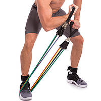 Еспандер Resistance Band багатофункціональний 5 джгутів FI-801 (8001) (5 есп, 2 ручок, 2 лямки)