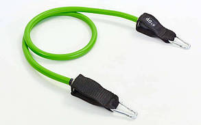 Еспандер трубчастий з карабіном DT-1002C-40LB зелений (латекс, р-р 4х14x1200 мм, зелений)